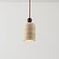 Japandi pendant light Voro - travertine (natural stone) and wood