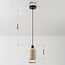 Japandi pendant light Voro - travertine (natural stone) and wood