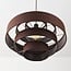Pendant light Zavon with layered fabric shade in dark brown