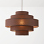 Pendant light Zavon with layered fabric shade in dark brown