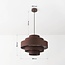 Pendant light Zavon with layered fabric shade in dark brown