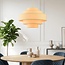 Pendant light Zavon with layered fabric shade in cream beige