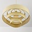 Pendant light Zavon with layered fabric shade in soft yellow