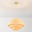 Pendant light Zavon with layered fabric shade in cream beige