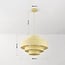 Pendant light Zavon with layered fabric shade in cream beige