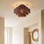 Ceiling light Mavro with layered fabric shade - dark brown