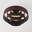 Ceiling light Mavro with layered fabric shade - dark brown