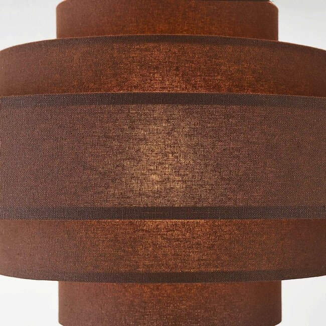 Ceiling light Mavro with layered fabric shade - dark brown