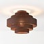 ceiling light Mavro - layered fabric shade in dark brown