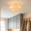 Mavro Cream Beige Ceiling Light with Layered Fabric Shade
