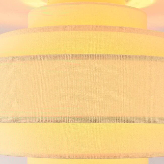 Mavro Cream Beige Ceiling Light with Layered Fabric Shade