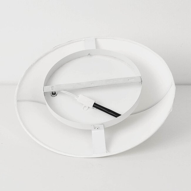 Ceiling light Korena with flowing shape and silk-look shade - white
