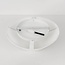 Ceiling light Trenara with white silk-look shade and fluid shape