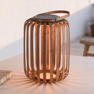 Solar lantern Solari with bamboo look - rechargeable and dimmable
