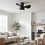 Compact ceiling fan Vejas - black with adjustable colour temperature