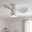 Compact ceiling fan Vejas with integrated LED - white