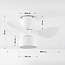 Compact White ceiling fan incl. LED and remote control - Vejas