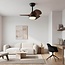 Compact ceiling fan Vietor with integrated LED - black and dark brown