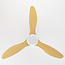 Ceiling fan, white with beech wood look, including remote control - Rivotra