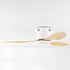 Ceiling fan, white with beech wood look, including remote control - Rivotra