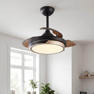 Ceiling fan Vento Black with brown, including LED and remote control