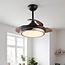 Ceiling fan Vento Black with brown incl. LED and remote control