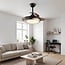 Ceiling fan Vento with integrated LED and remote control - black with brown