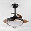 Ceiling fan Vento Black with brown incl. LED and remote control