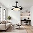 Ceiling fan Ventu with integrated LED and remote control - black