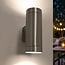 2-light outdoor wall light Alu up/down in brushed steel - 2 GU10 bulbs