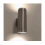2-light outdoor wall light Alu up/down in brushed steel - 2 GU10 bulbs