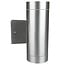 2-light outdoor wall light Alu up/down in brushed steel - 2 GU10 bulbs