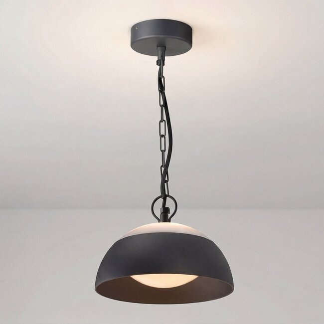 Outdoor pendant light Jovi with integrated LEDs - black