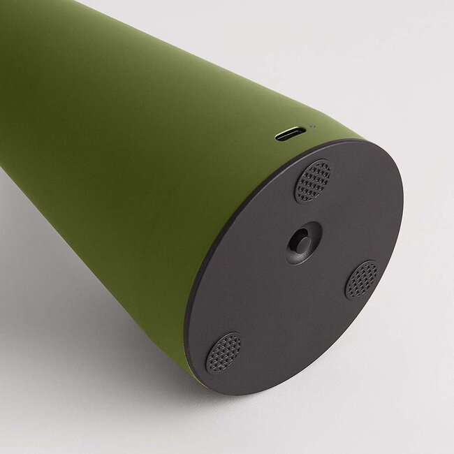 Rechargeable mushroom lamp Soma in green with touch dimmer and adjustable light