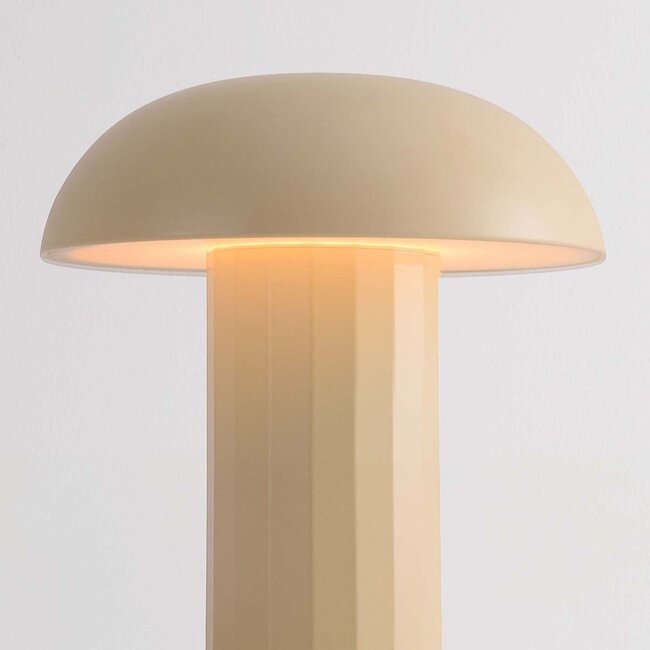 Wireless table lamp Noma in beige with dimmable and adjustable light