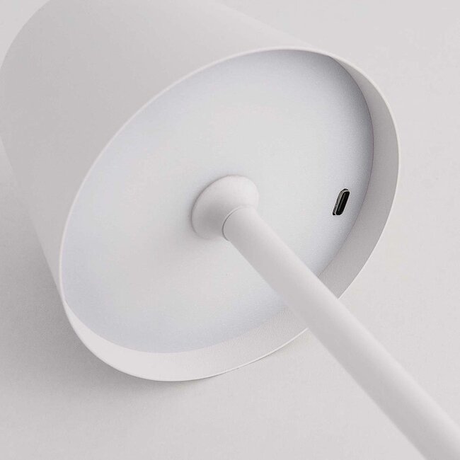 Wireless table lamp Silo with dimmable light and adjustable colour temperature - white