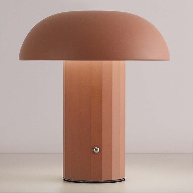 Wireless table lamp Noma in mocha brown with dimmable and adjustable light