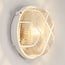 Round bulkhead light in white with glass