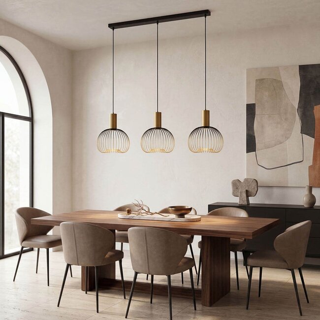 Modern Nobles black with gold metal 3-light pendant light