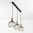3-light pendant light Nobles - black with gold metal