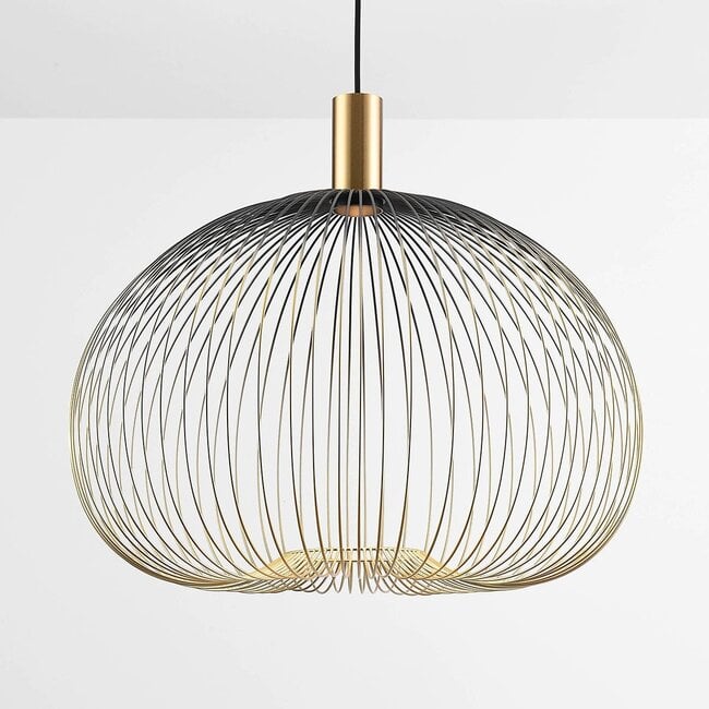 pendant light Noblin Ø60 cm - black with gold metal, 60 cm