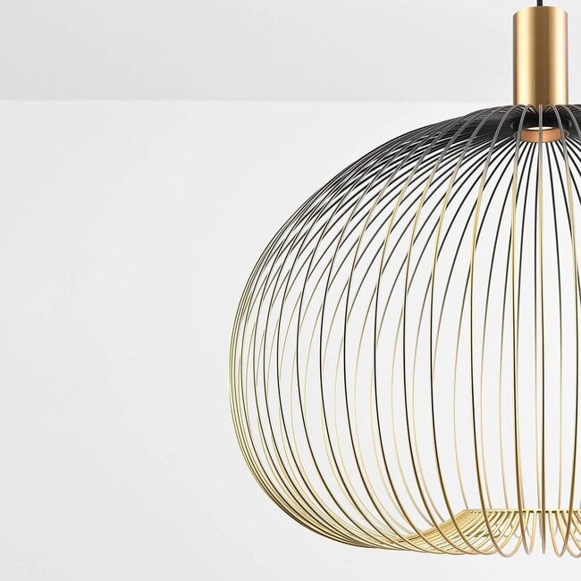 pendant light Noblin Ø60 cm - black with gold metal, 60 cm