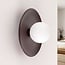 Wall lamp Ruva - dark wood with opal white glass