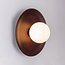 Ruva Wall Light in Dark Wood and Opal White Glass