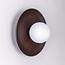 Ruva Wall Light in Dark Wood and Opal White Glass