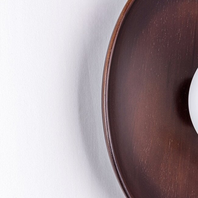 Wall lamp Ruva - dark wood with opal white glass