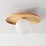 ceiling light Ruvo - light wood with opal white glass globe