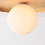 ceiling light Ruvo - light wood with opal white glass globe