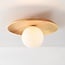 ceiling light Ruvo - light wood with opal white glass globe