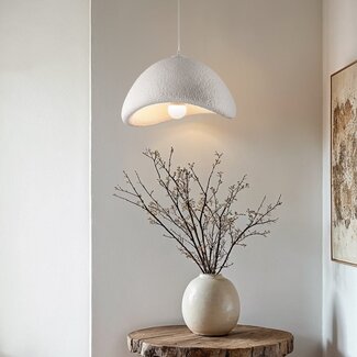 Wabi Sabi pendant light Cemento white stone effect - 38 x 30 cm